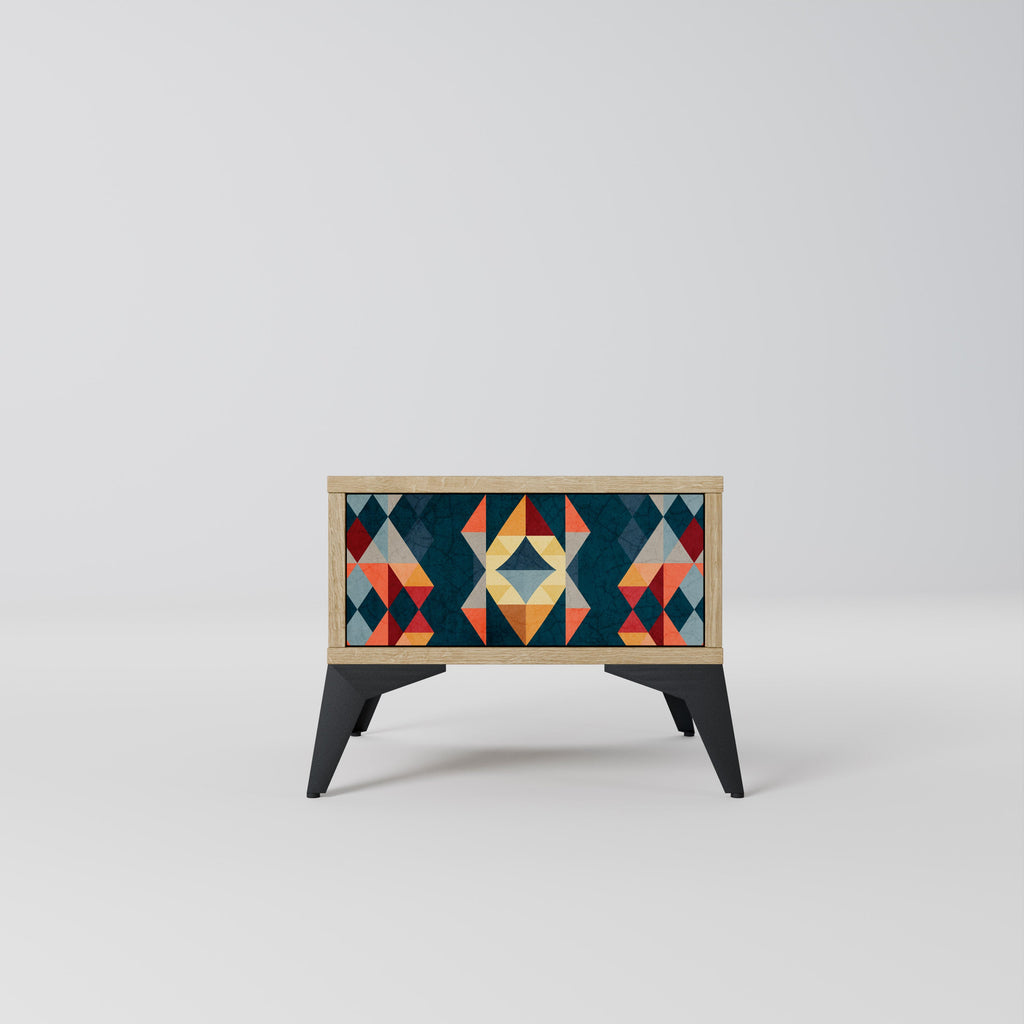 CRACKED ILLUSION Nightstand in Oak Effect