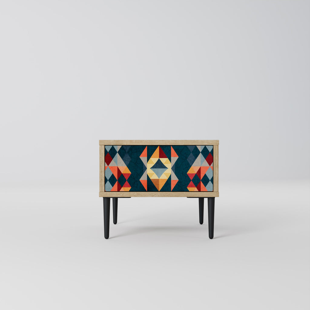 CRACKED ILLUSION Nightstand in Oak Effect