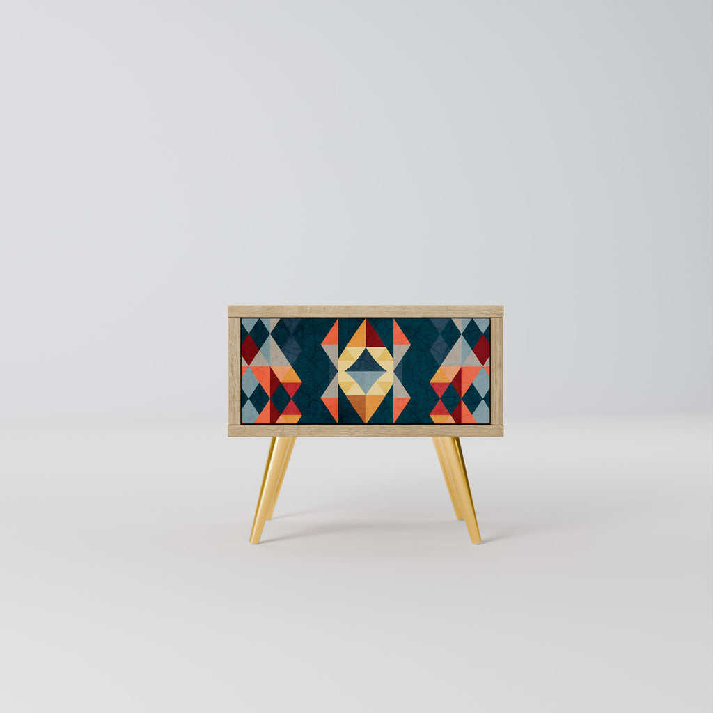 CRACKED ILLUSION Nightstand in Oak Effect