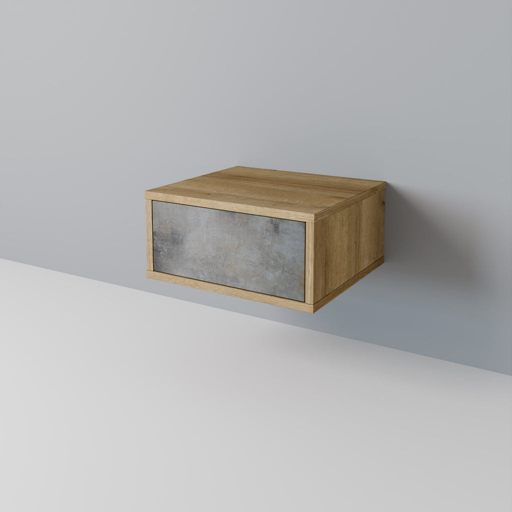 CONCRETE WALL Nightstand in Oak Effect