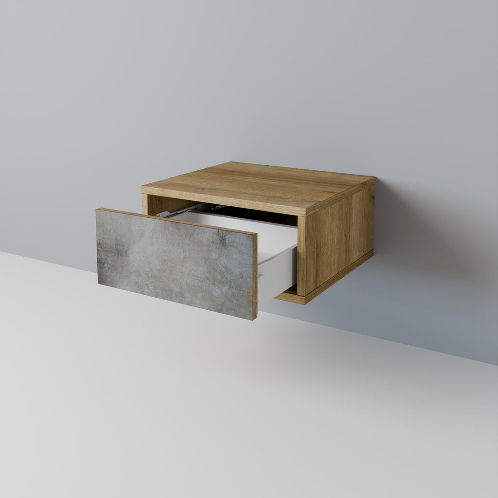 CONCRETE WALL Nightstand in Oak Effect