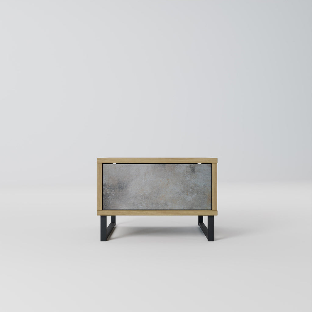 CONCRETE WALL Nightstand in Oak Effect