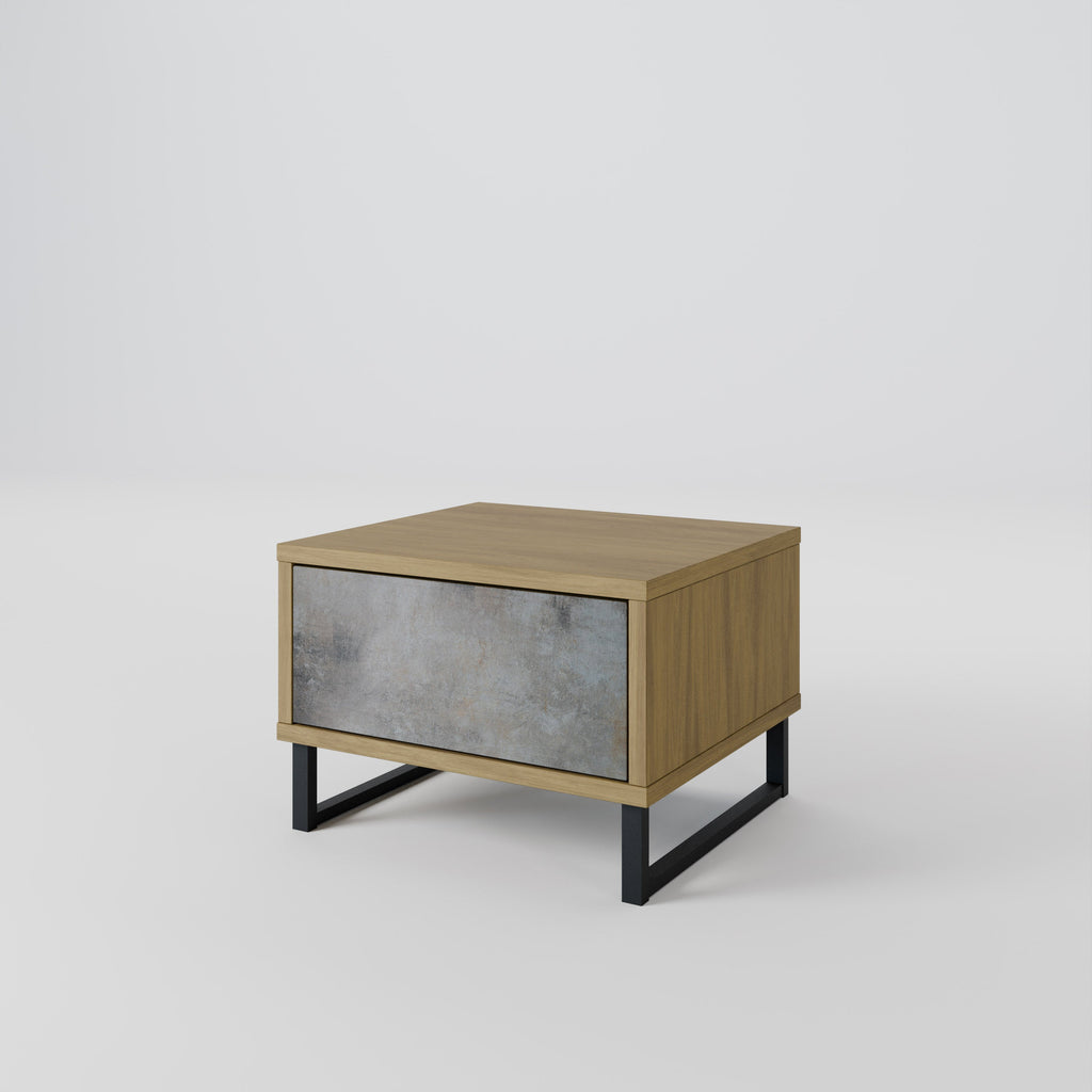 CONCRETE WALL Nightstand in Oak Effect