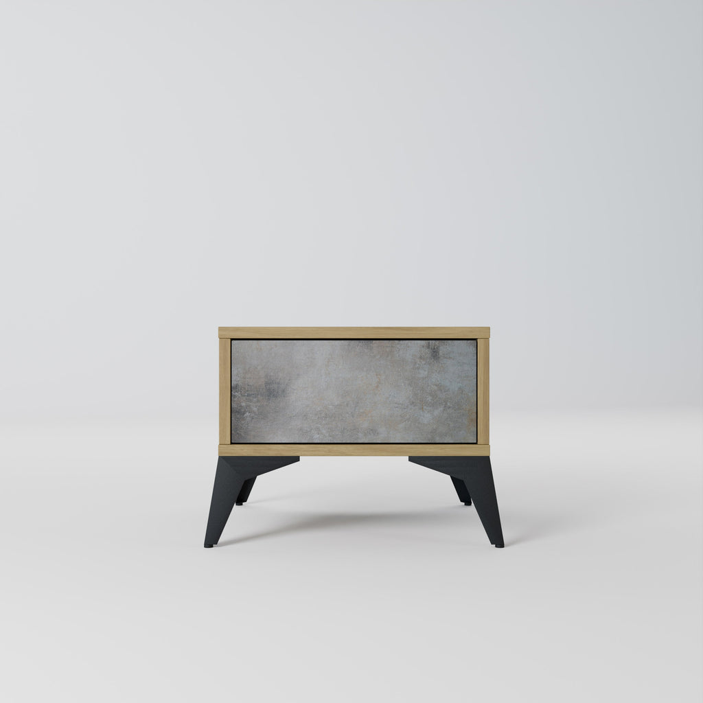 CONCRETE WALL Nightstand in Oak Effect