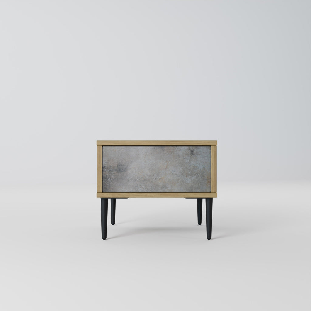 CONCRETE WALL Nightstand in Oak Effect