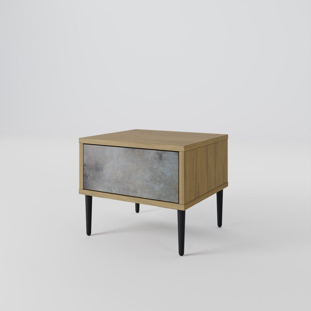 CONCRETE WALL Nightstand in Oak Effect