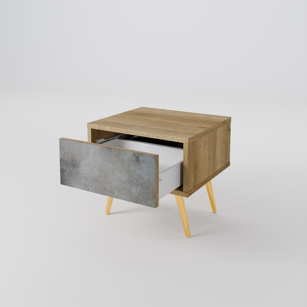 CONCRETE WALL Nightstand in Oak Effect