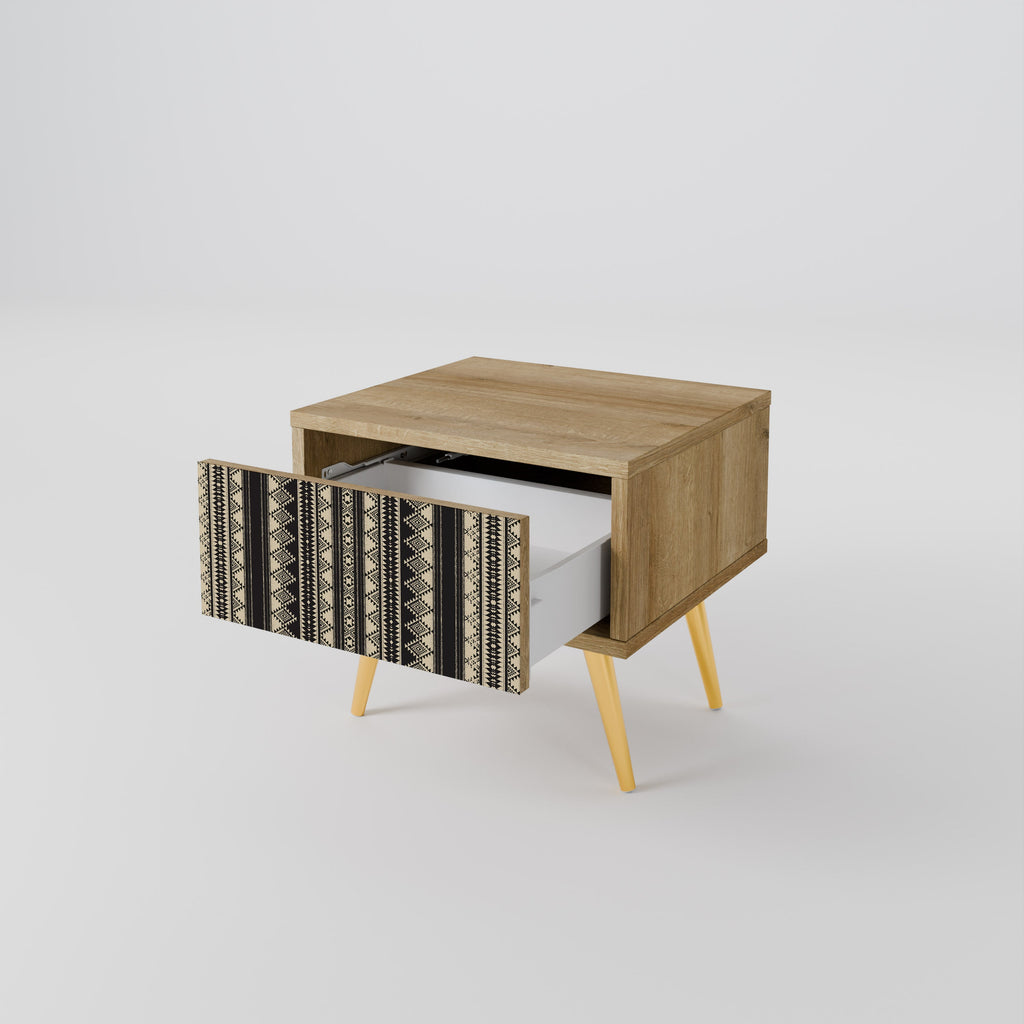 Table de chevet AZTEC effet chêne