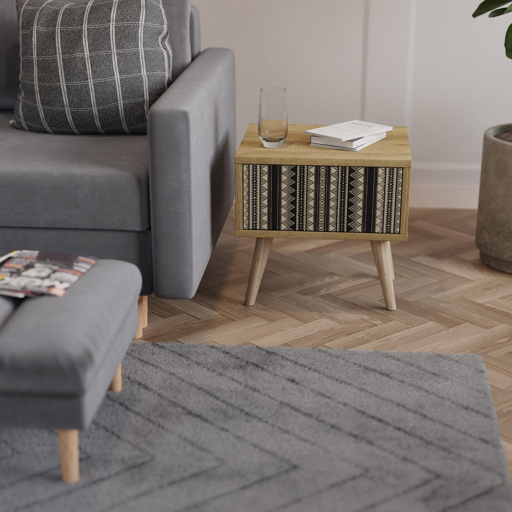 Table de chevet AZTEC effet chêne