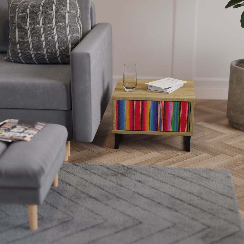 ETHNIC MEXICAN Nightstand in Oak Effect