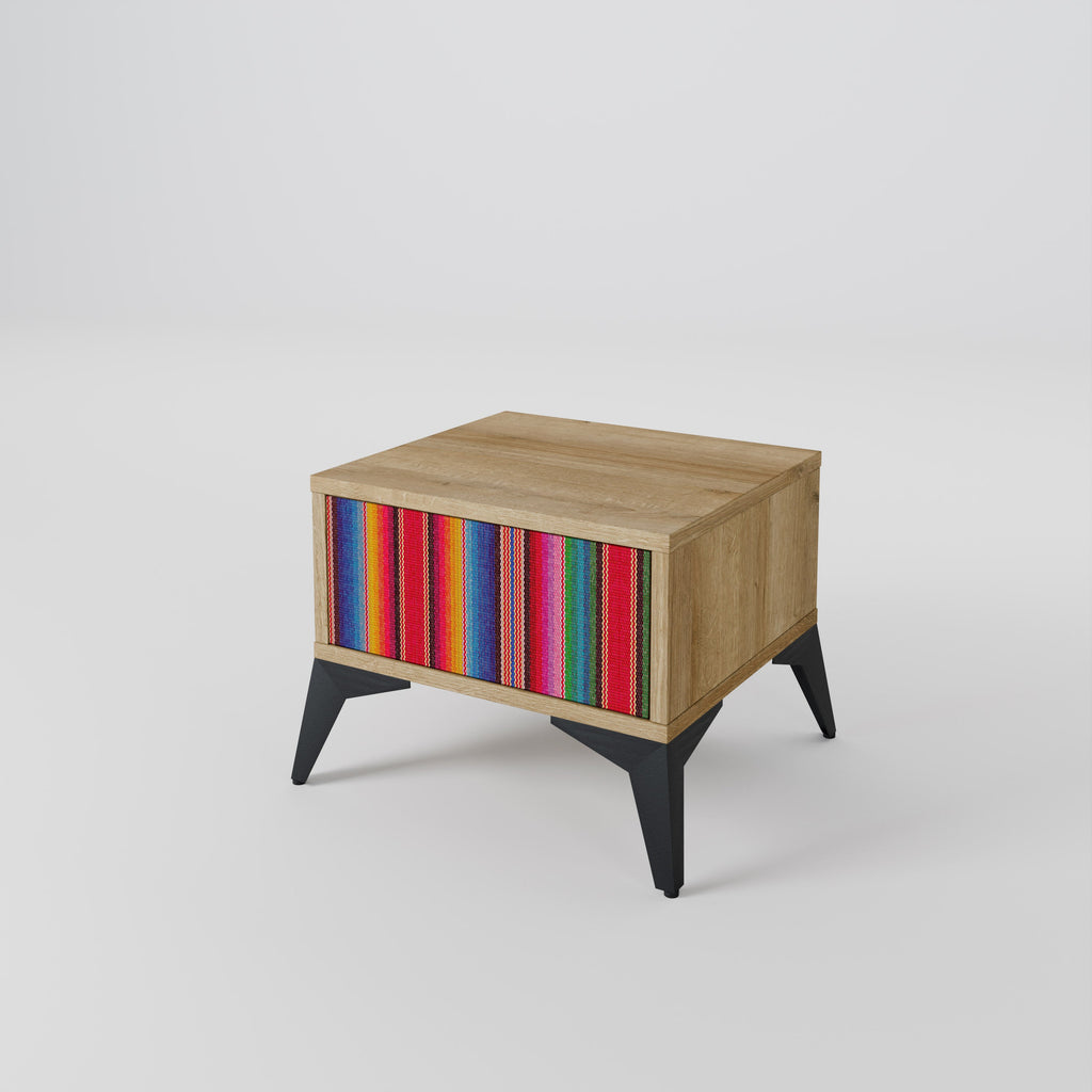 ETHNIC MEXICAN Nightstand in Oak Effect
