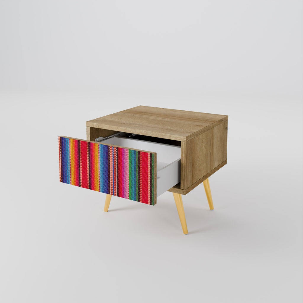 ETHNIC MEXICAN Nightstand in Oak Effect