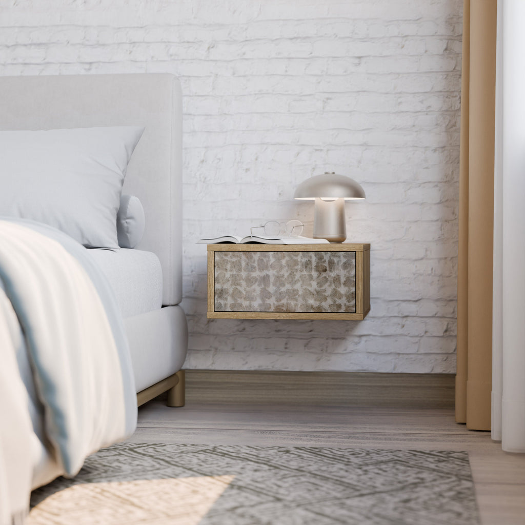 SLIGHTLY BLURRED Nightstand in Oak Effect