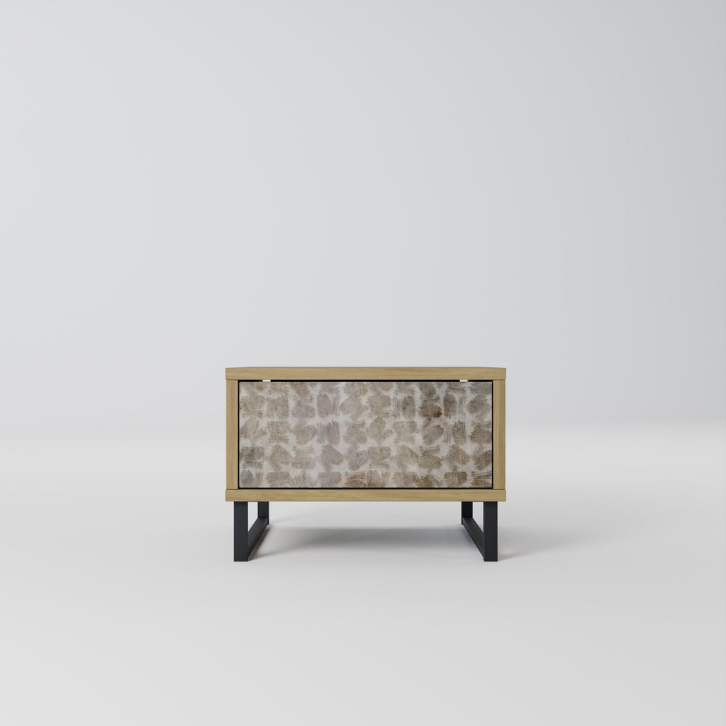 SLIGHTLY BLURRED Nightstand in Oak Effect