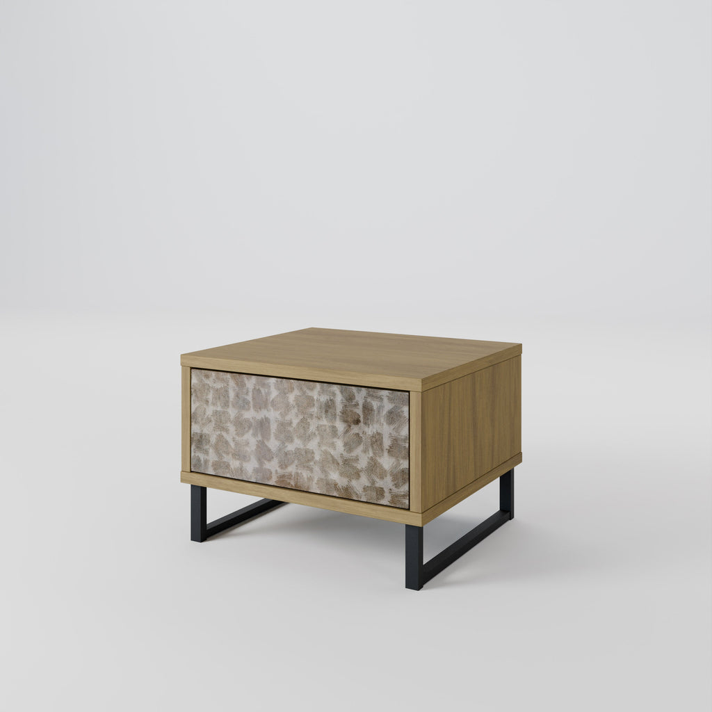 SLIGHTLY BLURRED Nightstand in Oak Effect