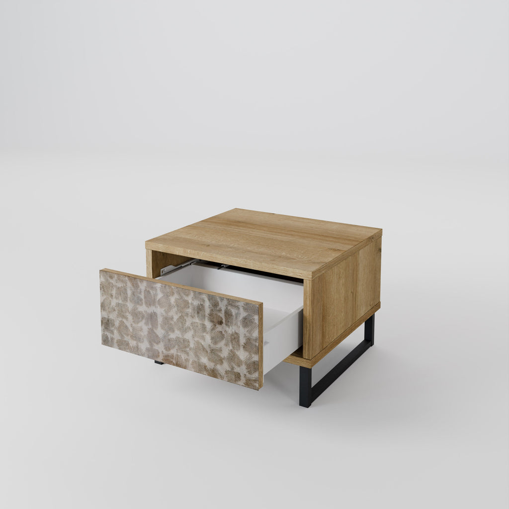 SLIGHTLY BLURRED Nightstand in Oak Effect