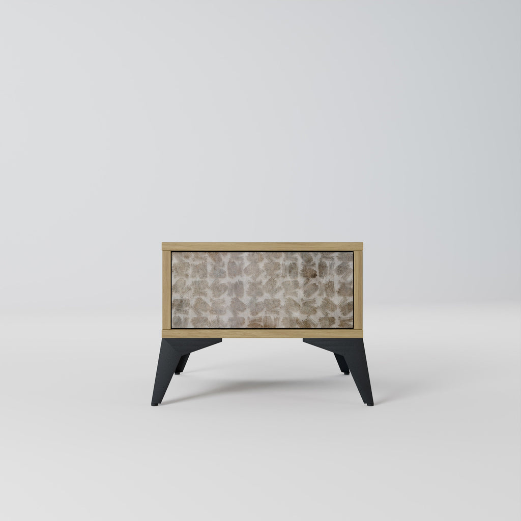 SLIGHTLY BLURRED Nightstand in Oak Effect