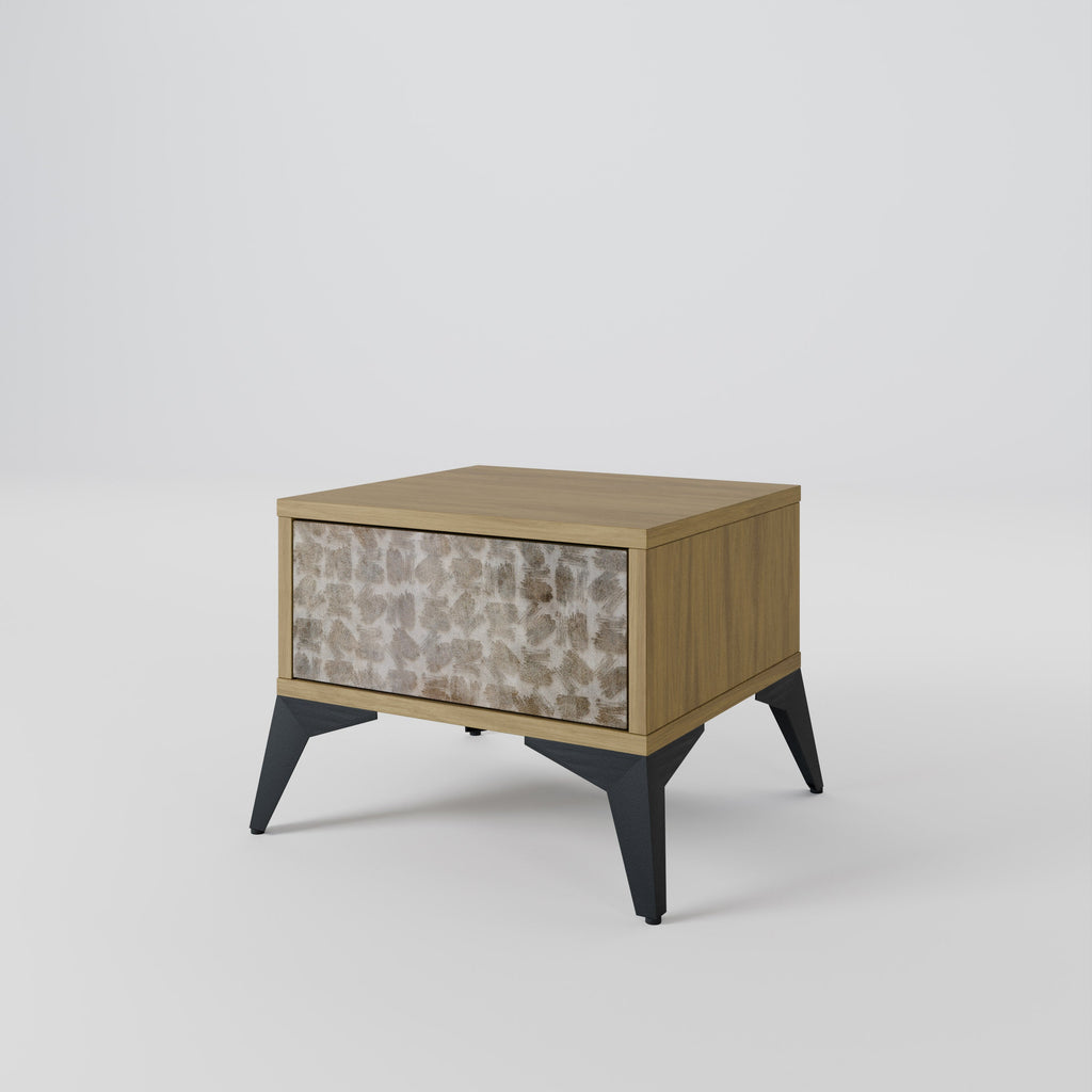 SLIGHTLY BLURRED Nightstand in Oak Effect