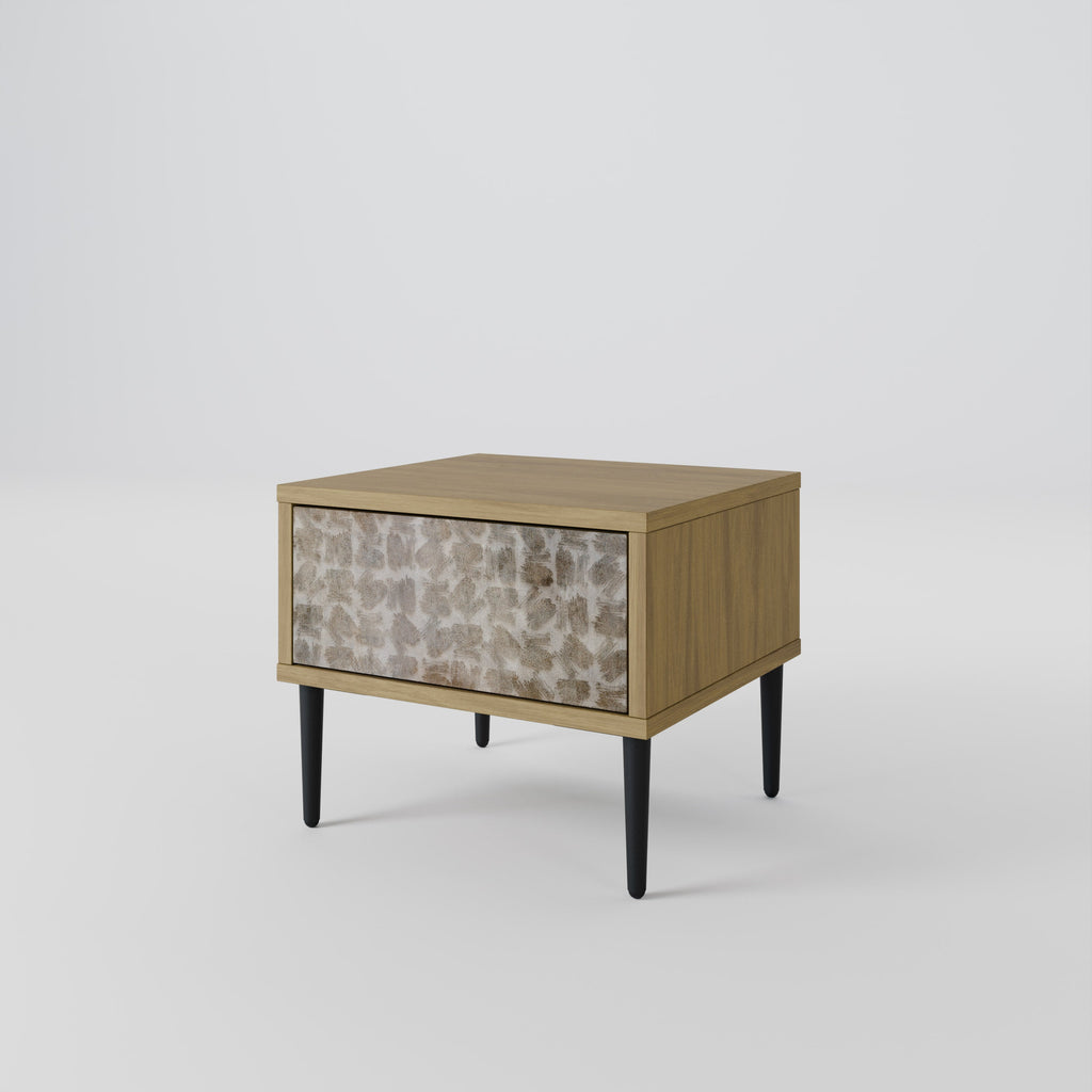 SLIGHTLY BLURRED Nightstand in Oak Effect