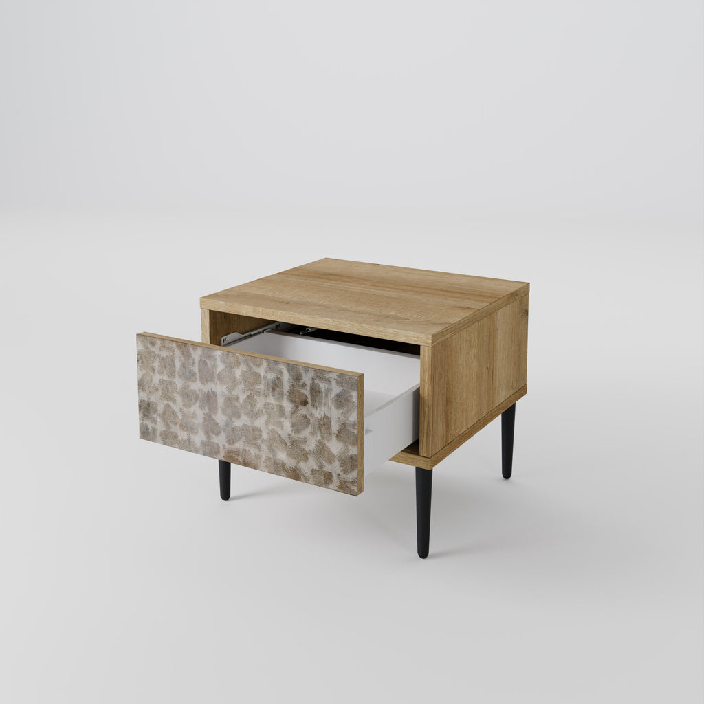 SLIGHTLY BLURRED Nightstand in Oak Effect
