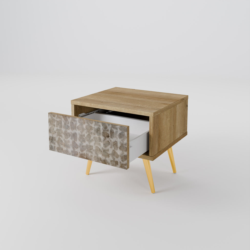SLIGHTLY BLURRED Nightstand in Oak Effect