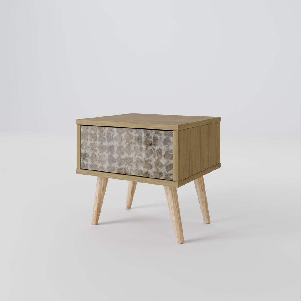 SLIGHTLY BLURRED Nightstand in Oak Effect