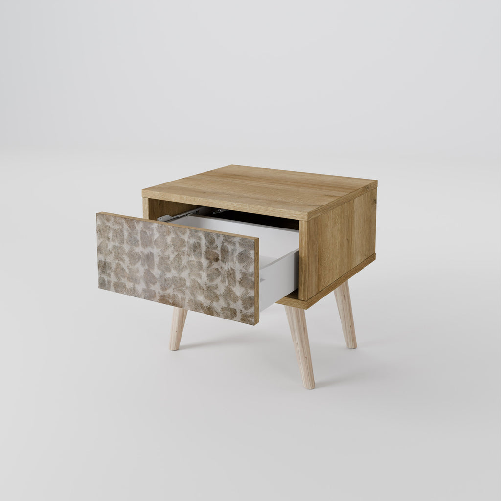 SLIGHTLY BLURRED Nightstand in Oak Effect