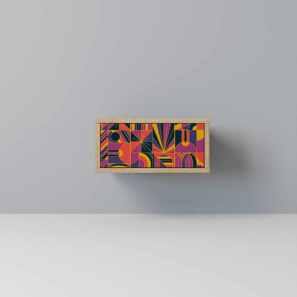 ELECTRIC PATTERNS Nightstand in Oak Effect