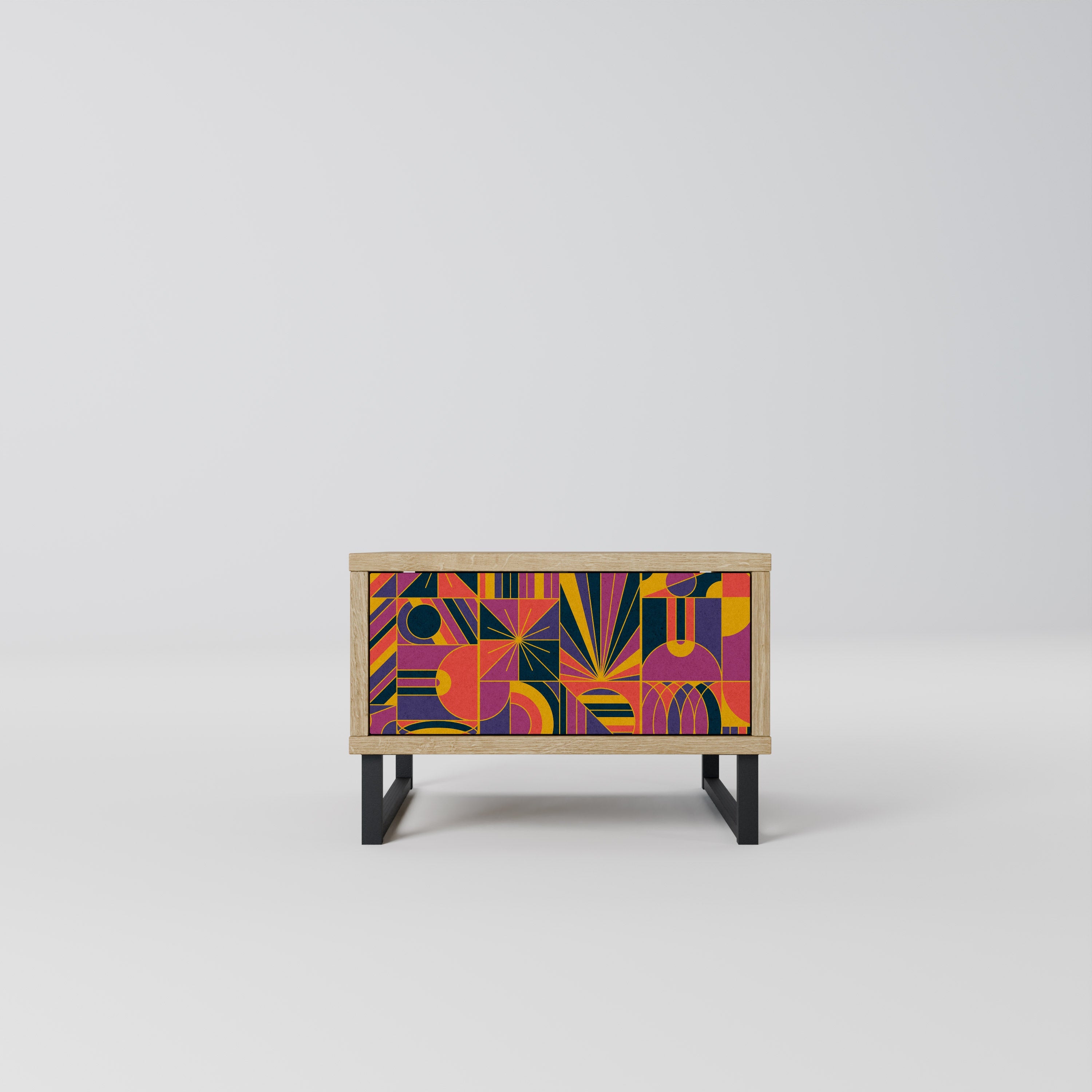 ELECTRIC PATTERNS Nightstand in Oak Effect