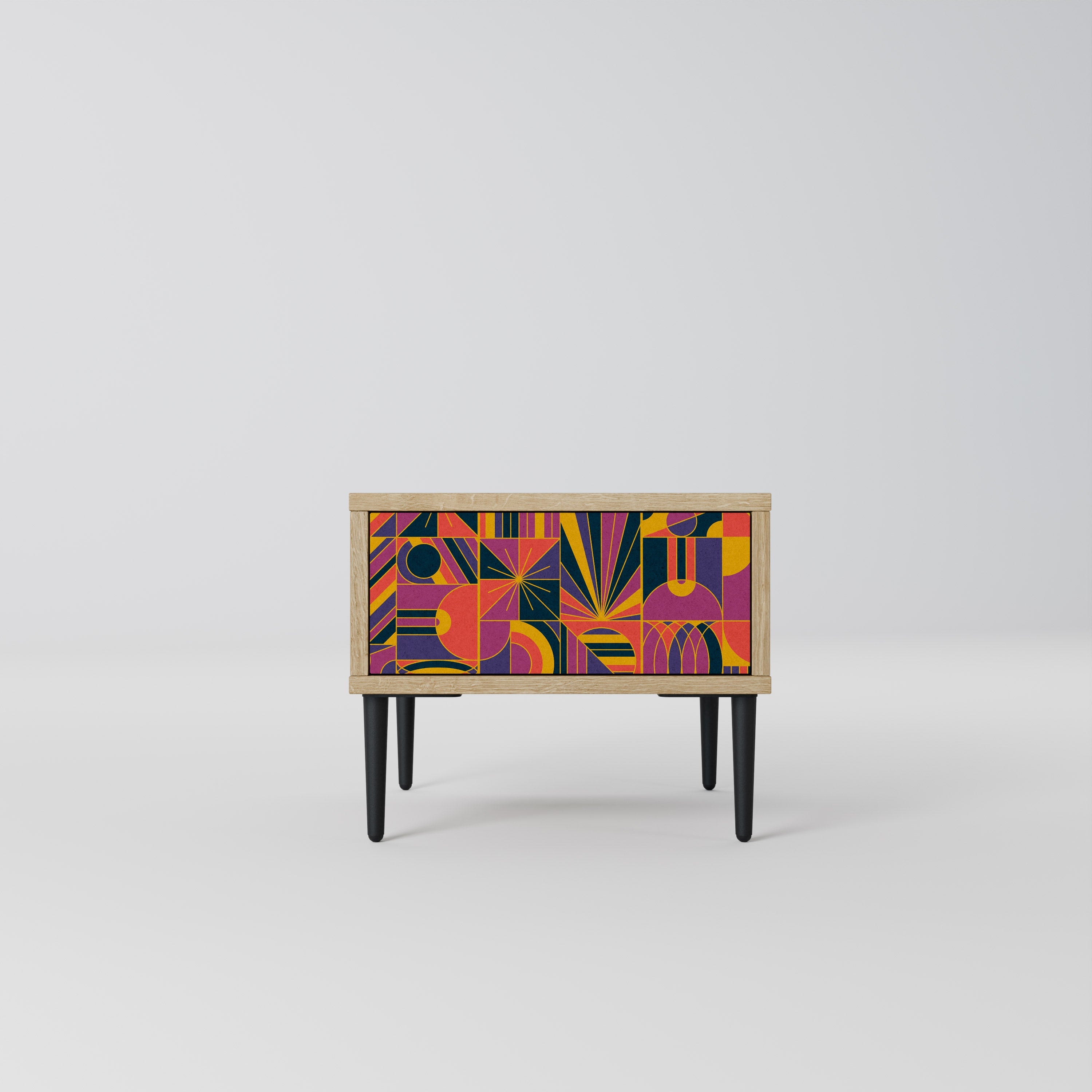 ELECTRIC PATTERNS Nightstand in Oak Effect