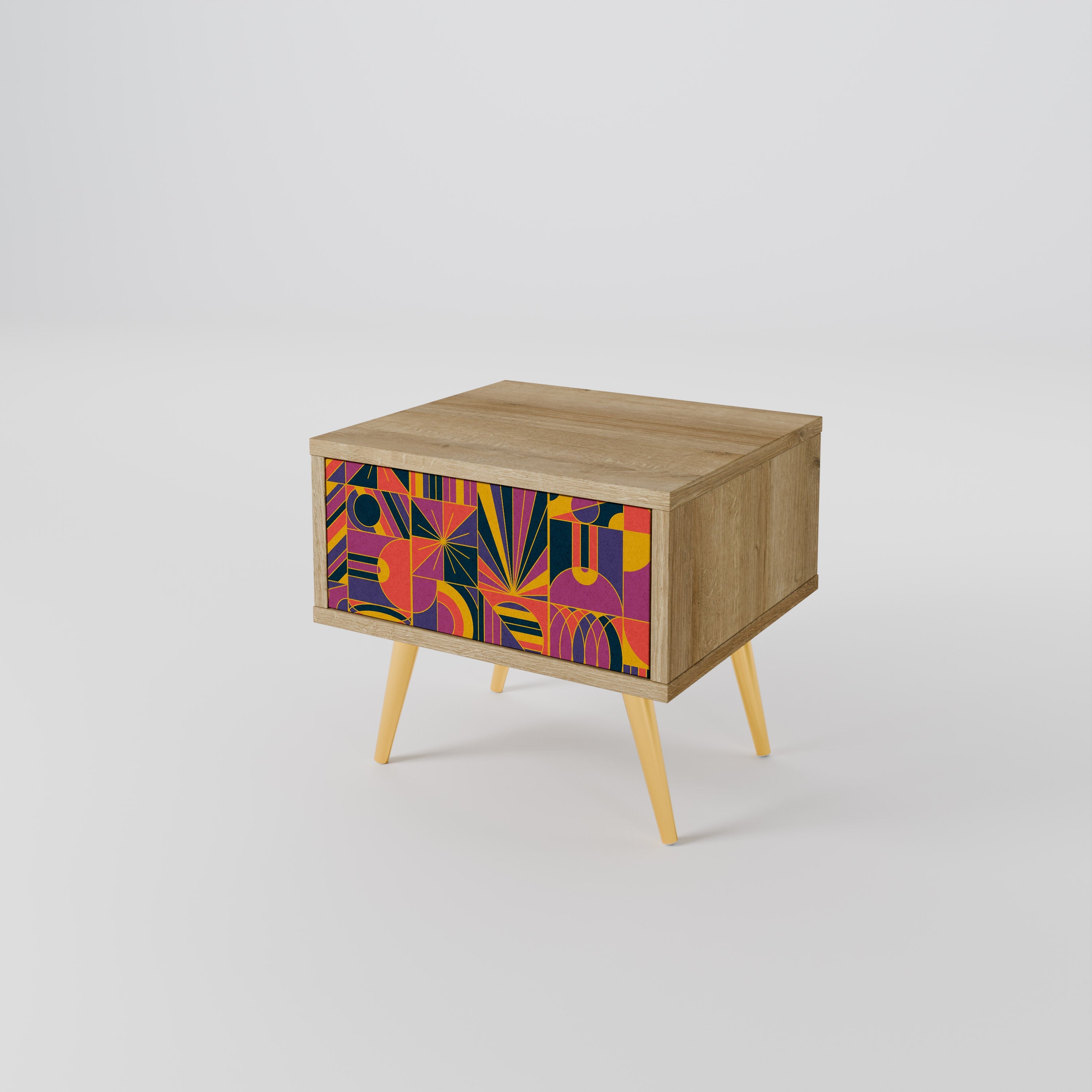 ELECTRIC PATTERNS Nightstand in Oak Effect