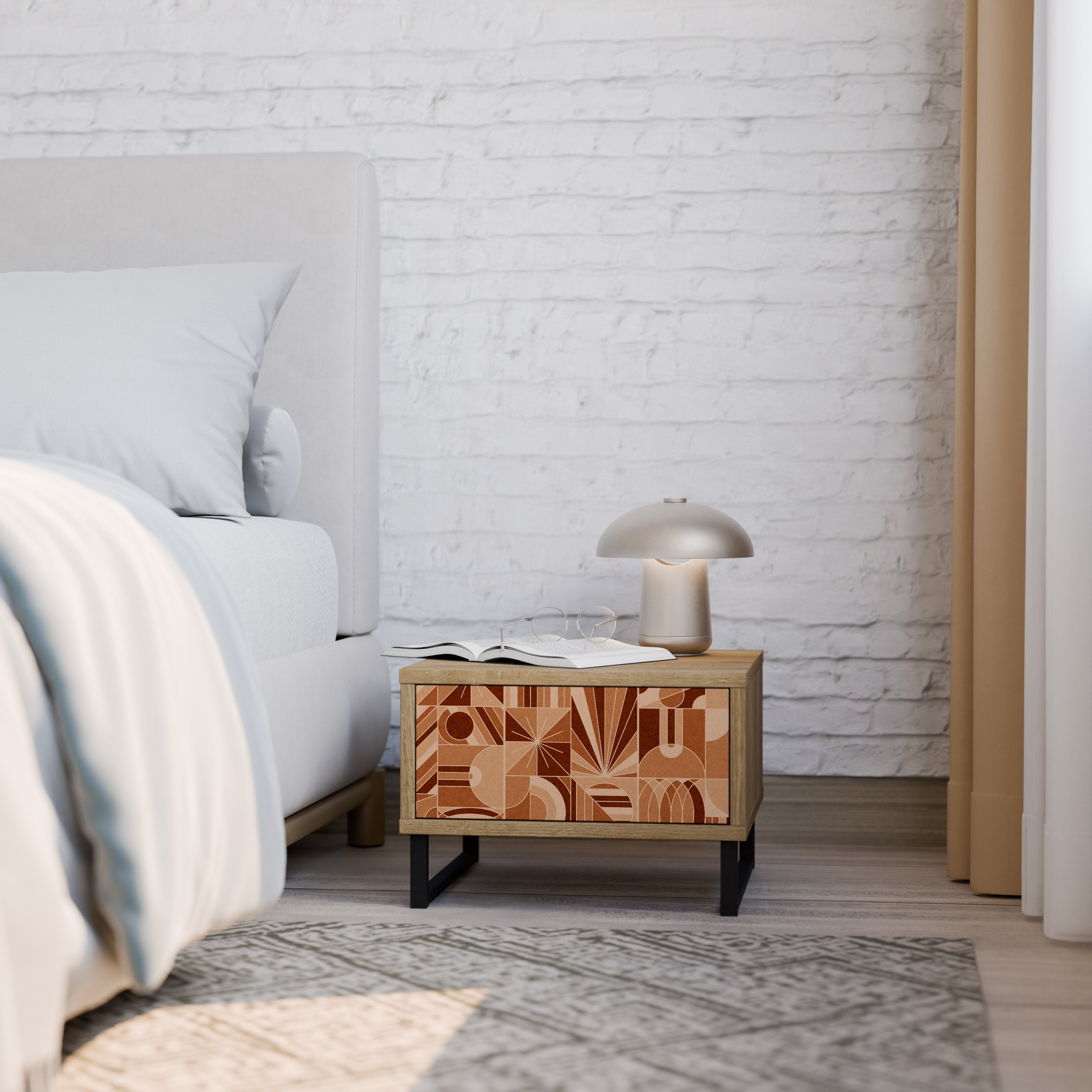 PRISM MOSAIC Nightstand in Oak Effect