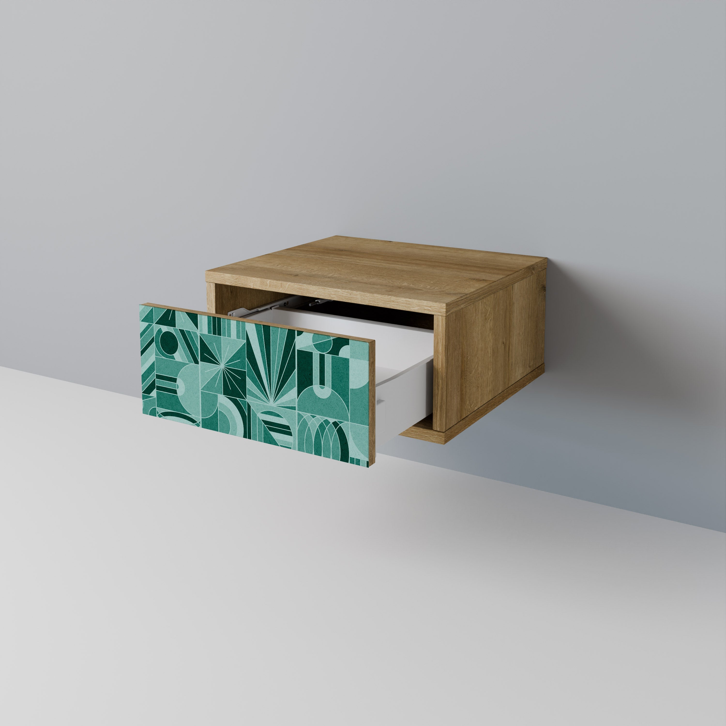 HARMONIC GRID Nightstand in Oak Effect