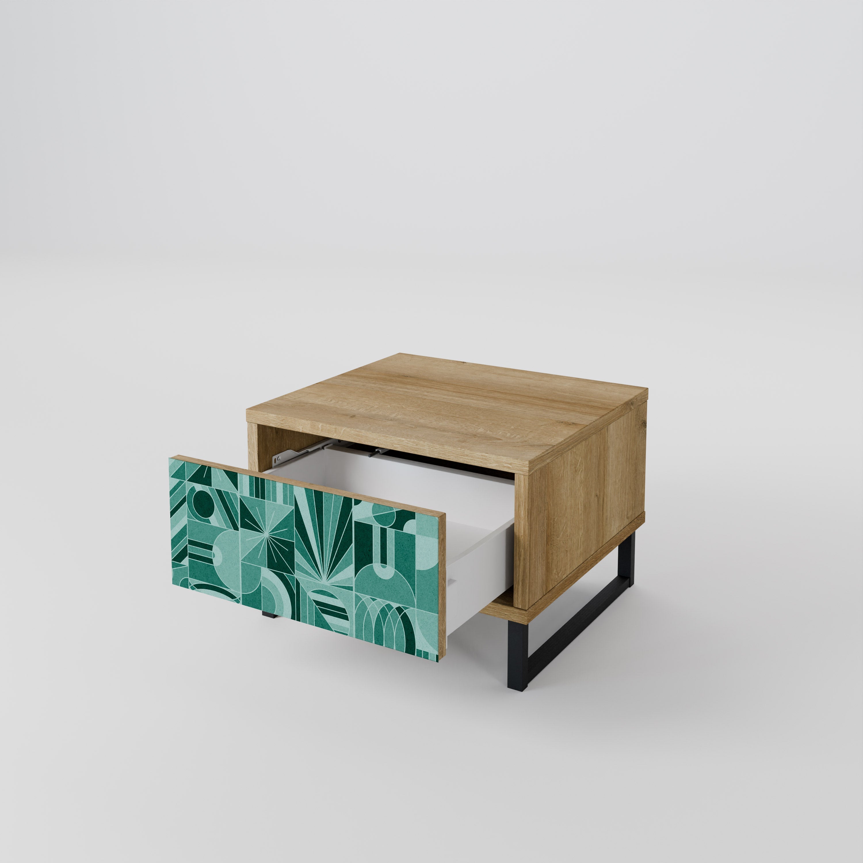 HARMONIC GRID Nightstand in Oak Effect