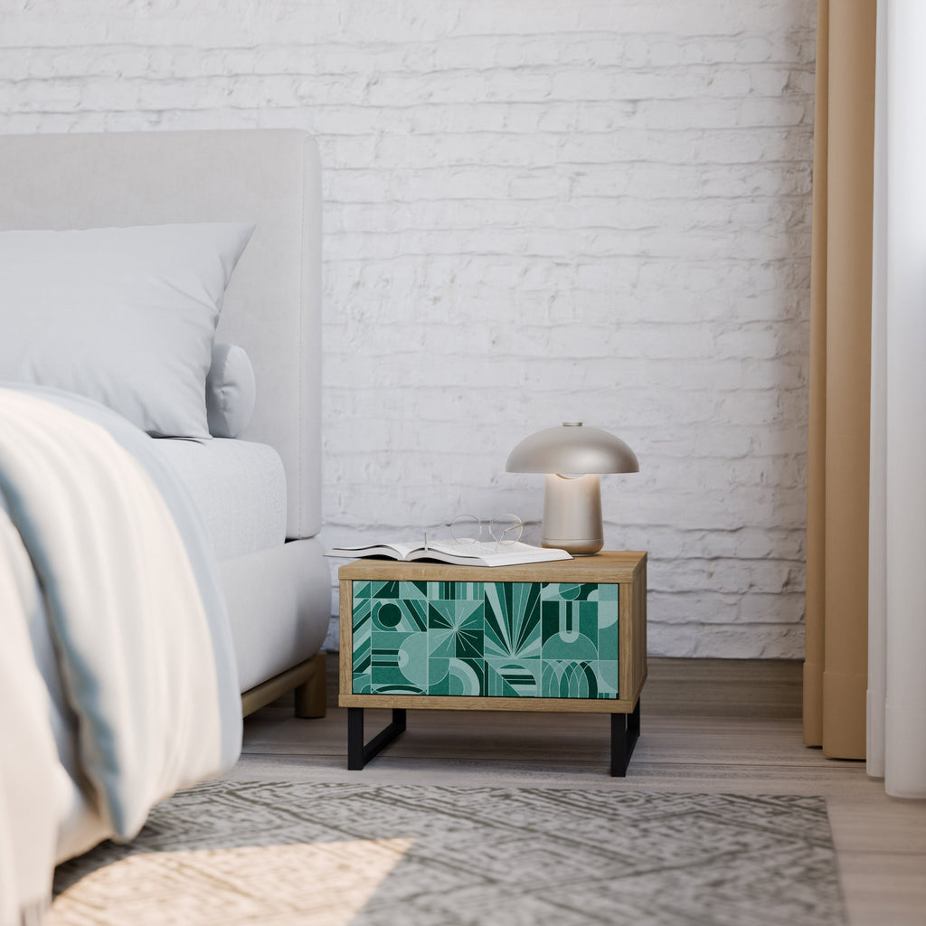 HARMONIC GRID Nightstand in Oak Effect