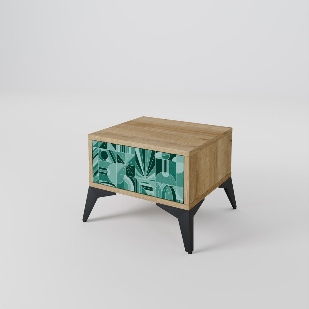 HARMONIC GRID Nightstand in Oak Effect