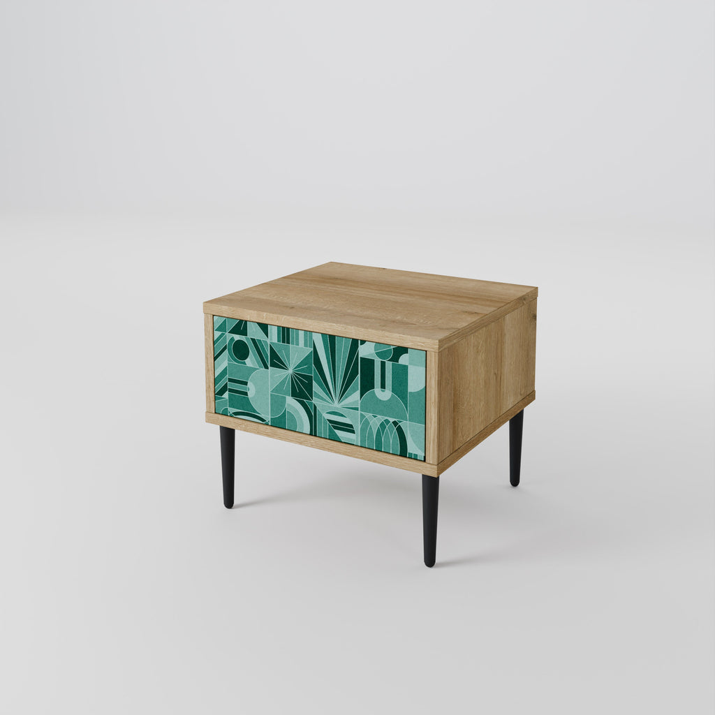 HARMONIC GRID Nightstand in Oak Effect