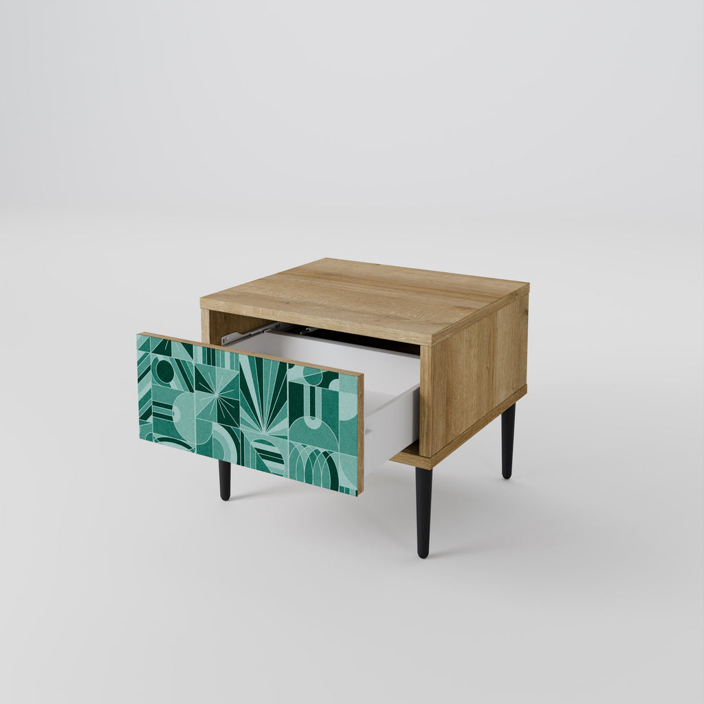 HARMONIC GRID Nightstand in Oak Effect