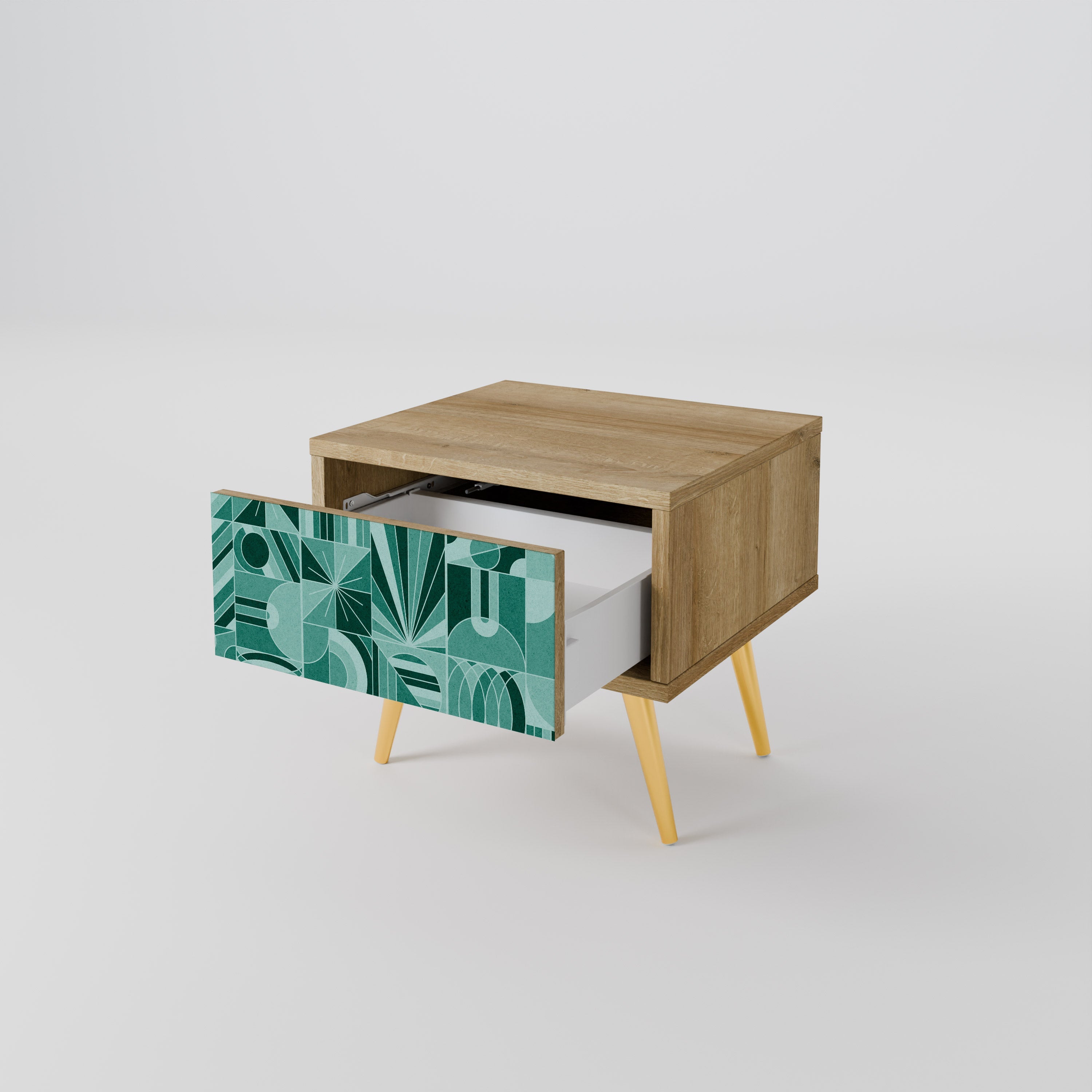 HARMONIC GRID Nightstand in Oak Effect