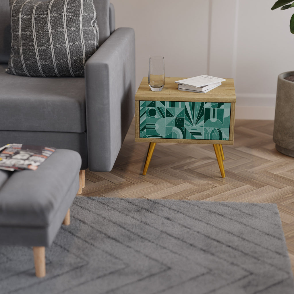 HARMONIC GRID Nightstand in Oak Effect