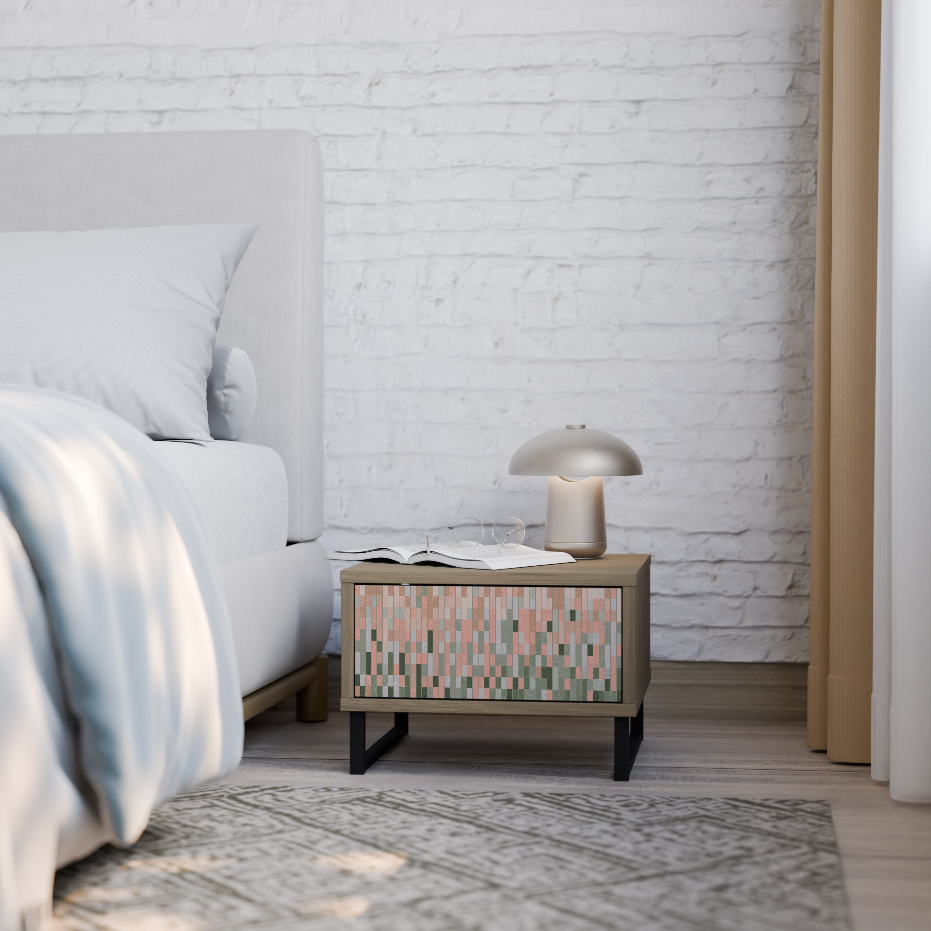 BUILDING THE FUTURE Nightstand in Oak Effect