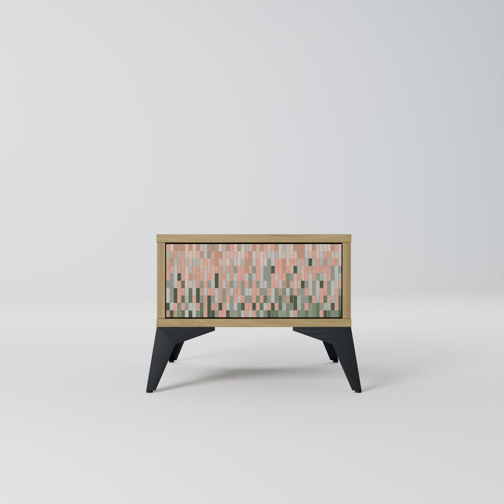 CONSTRUIRE LE FUTUR Table de chevet effet chêne