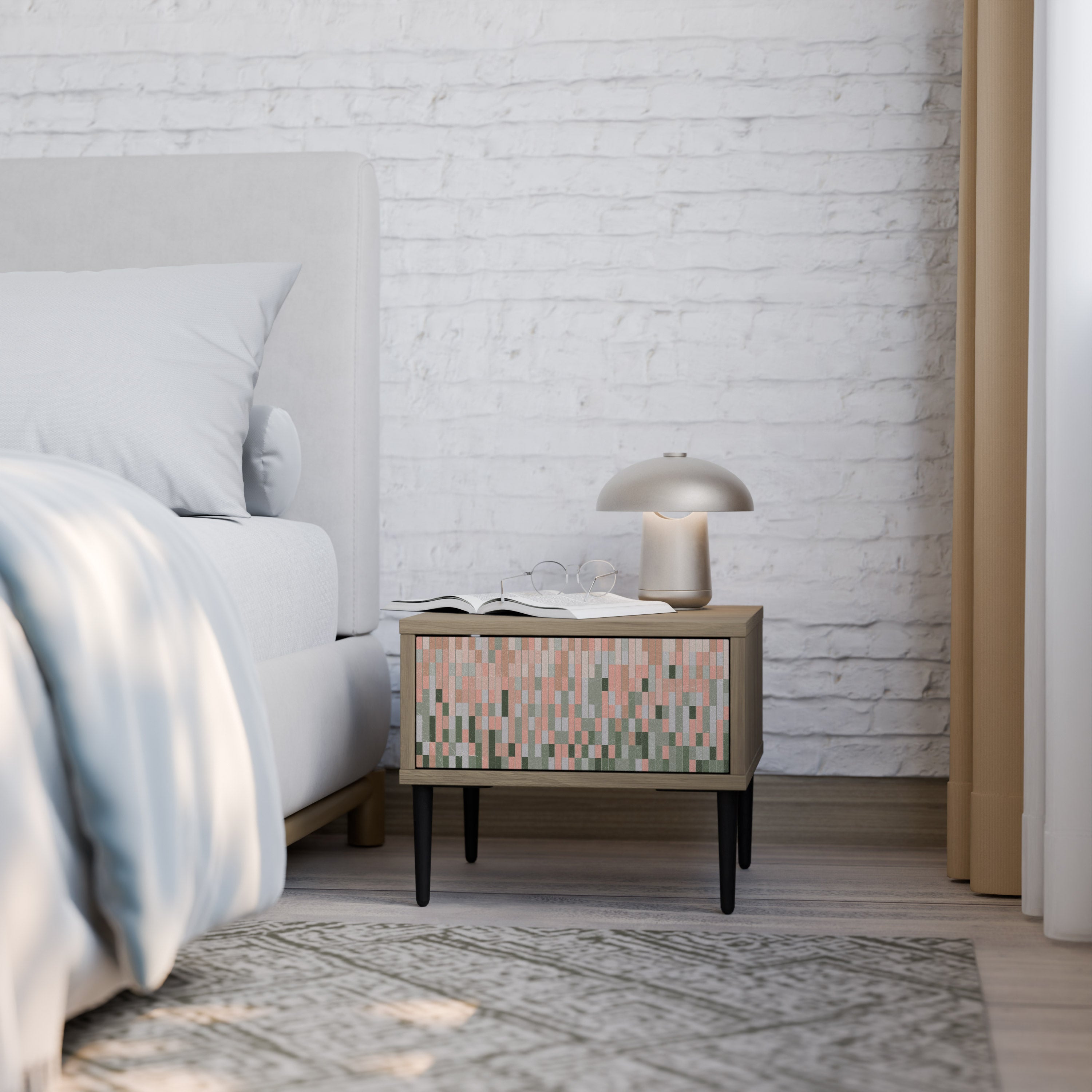 BUILDING THE FUTURE Nightstand in Oak Effect