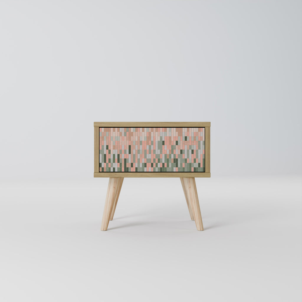 CONSTRUIRE LE FUTUR Table de chevet effet chêne