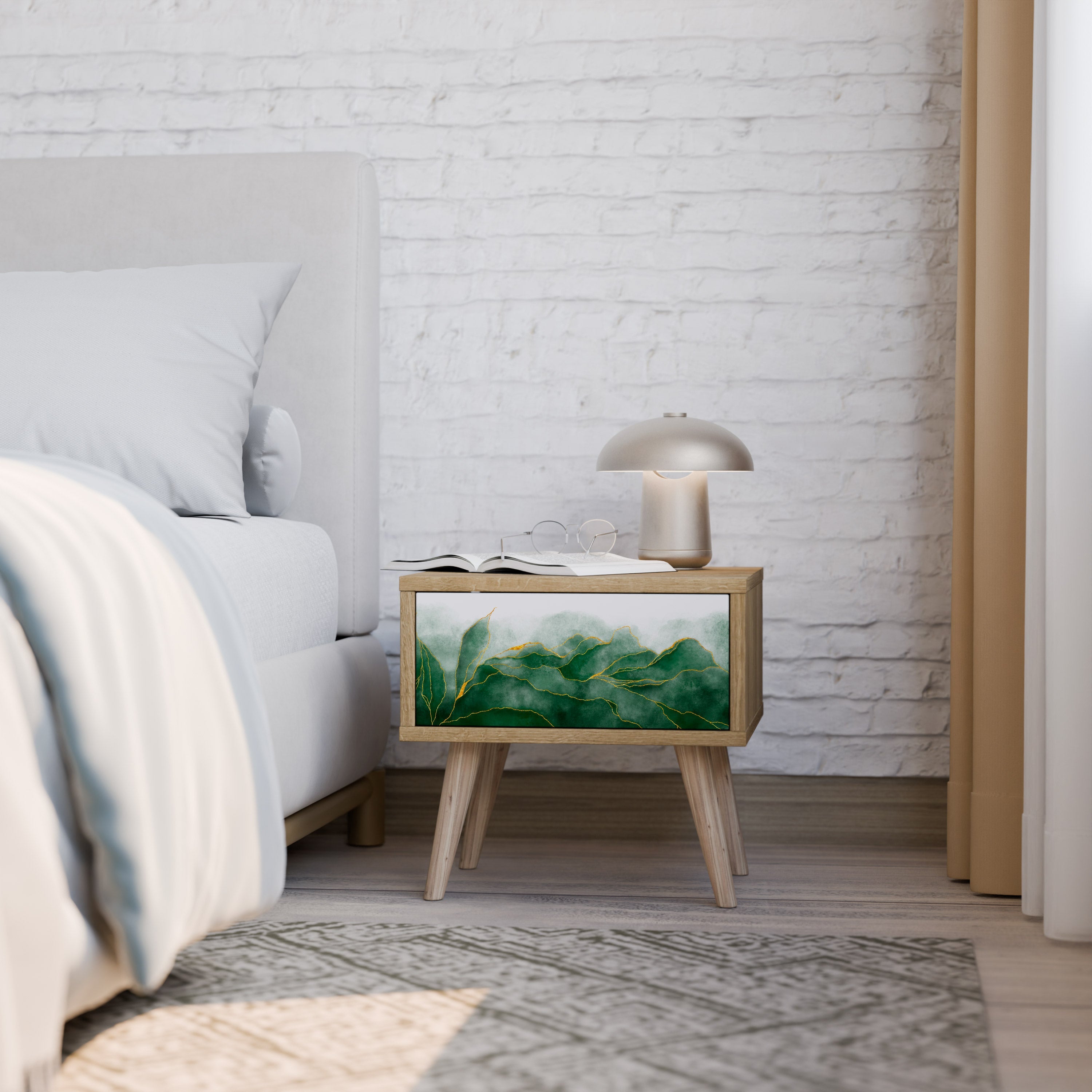 EXPENSIVE NATURE Nightstand in Oak Effect