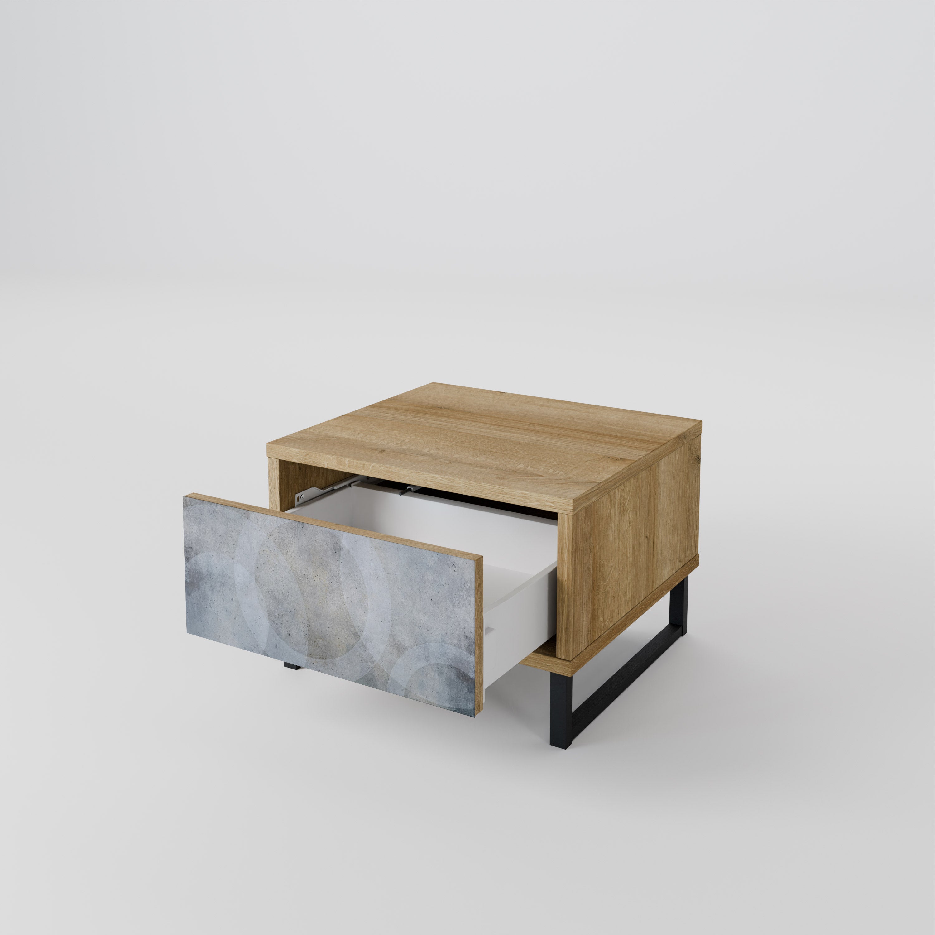 MUTED ARC Nightstand in Oak Effect