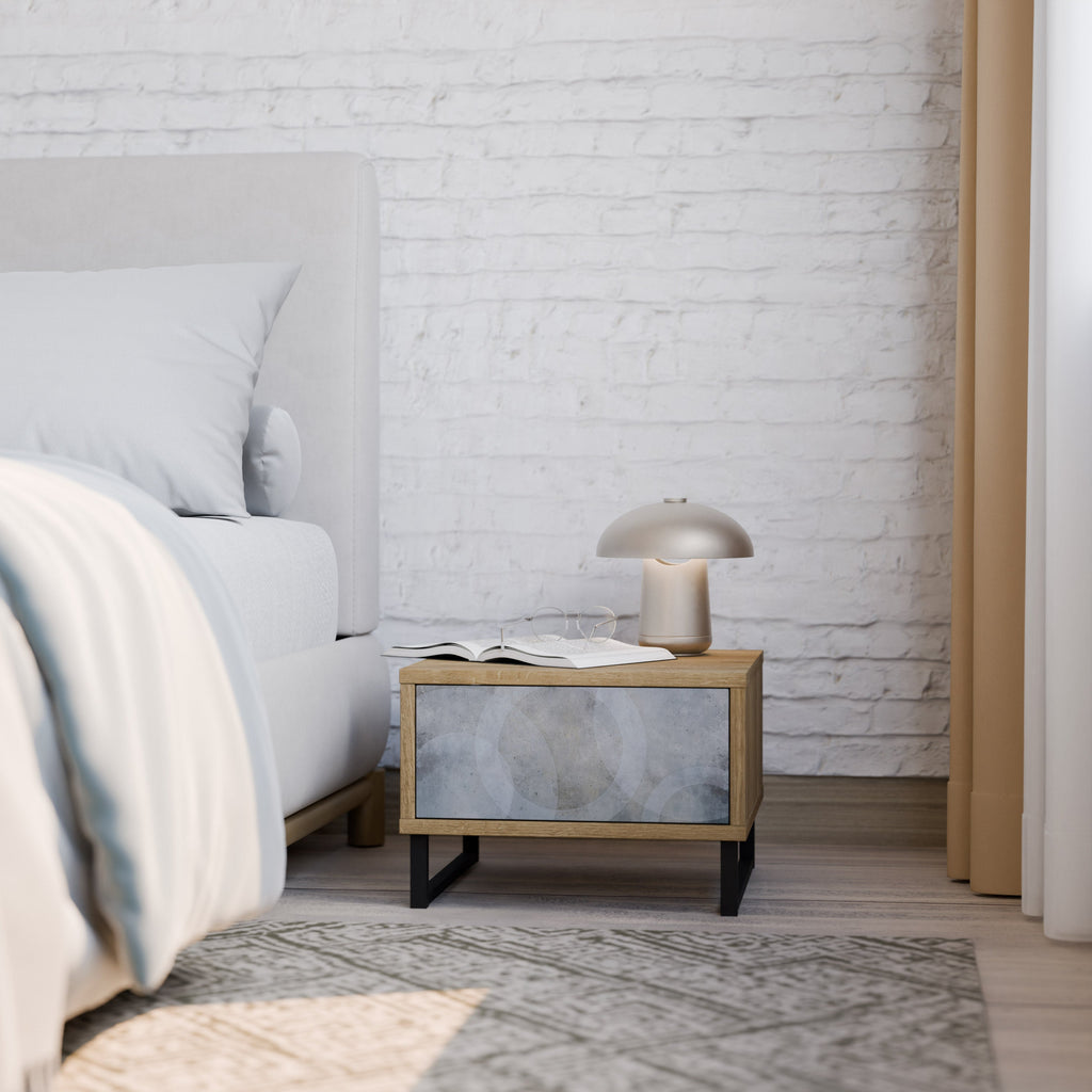 MUTED ARC Nightstand in Oak Effect