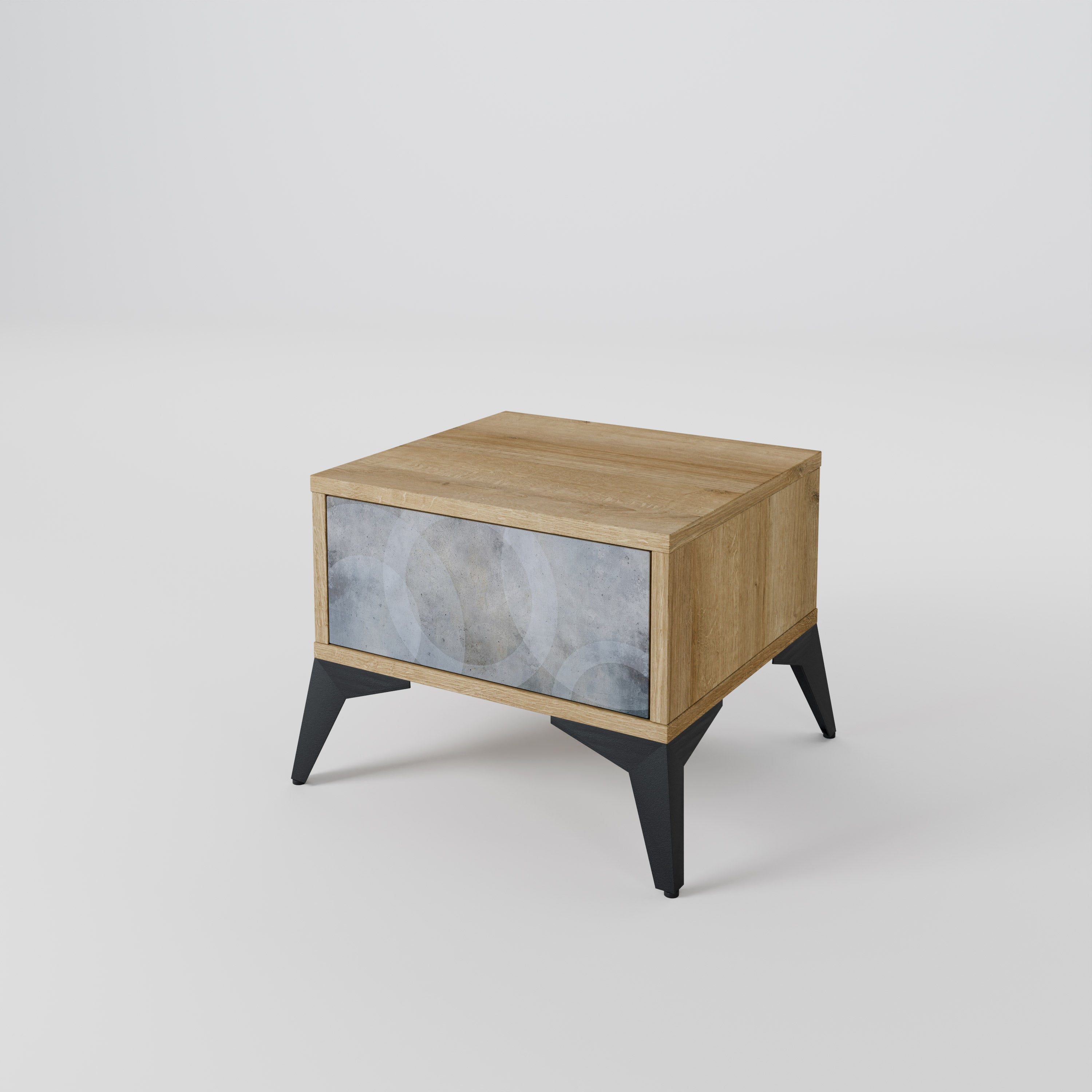 MUTED ARC Nightstand in Oak Effect