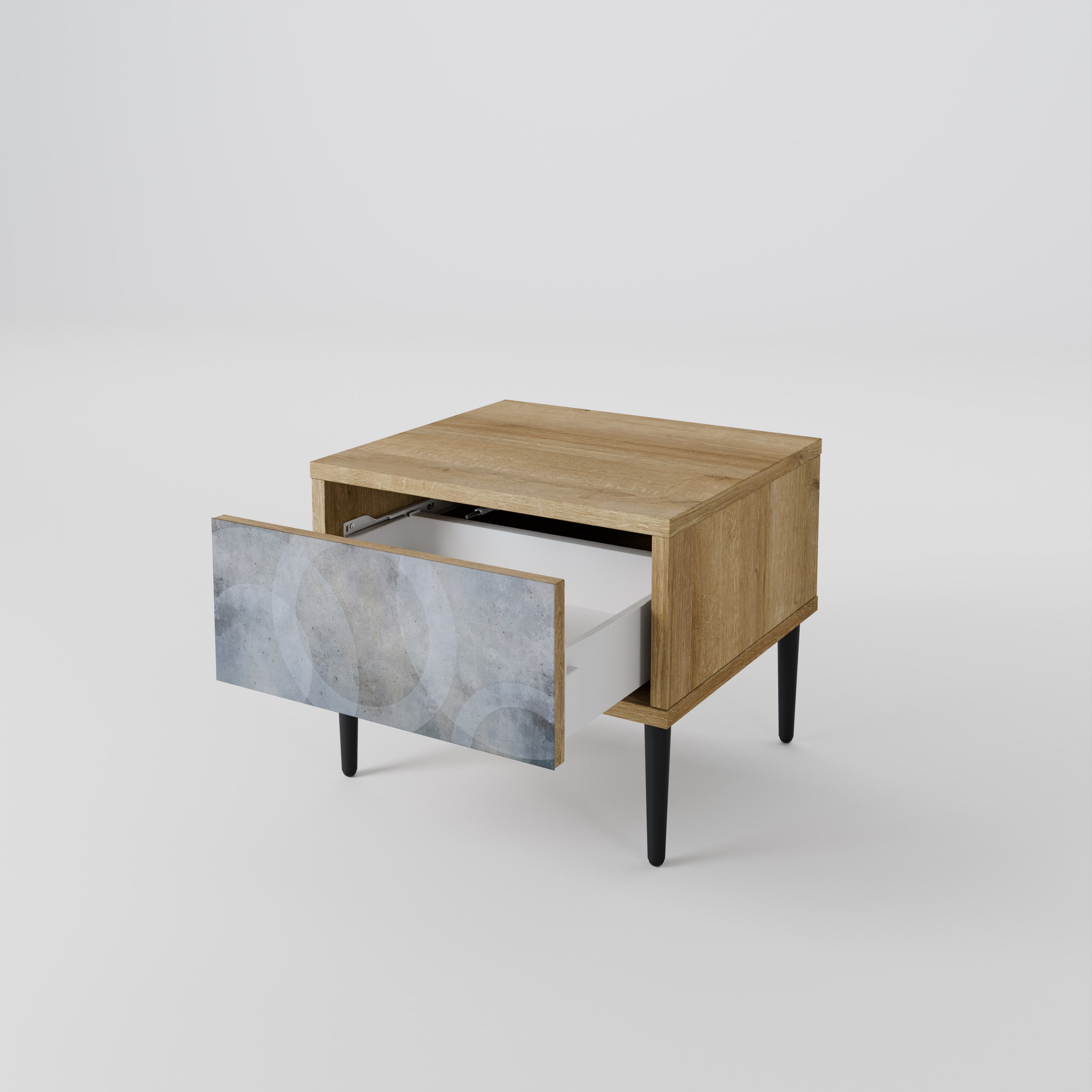 MUTED ARC Nightstand in Oak Effect