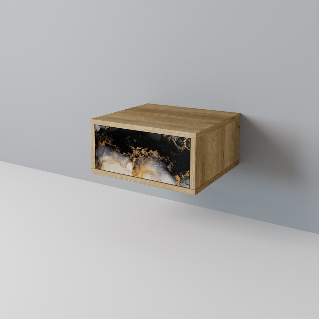 MARBLE OF TOMMORROW Nightstand in Oak Effect